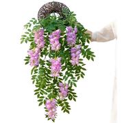 Cesto di fiori in seta floccato a tre rami per otto per teste per uso soffitto o