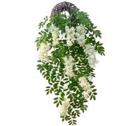 Cesto di fiori in seta floccato a tre rami per otto per teste per uso soffitto o