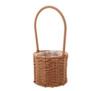 Cesto di fiori intrecciato a mano, cestino di vimini di plastica pastorale