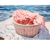 Cesto di fragole poster mare cucina costiera arte da parete -...