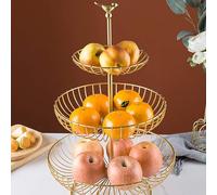 Cesto di frutta a 3 livelli per piano di lavoro della cucina, cestino per pane staccabile, organizer per verdure e snack