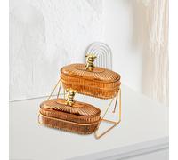 Cesto di frutta a due livelli, vassoio da portata a più livelli per dispensa