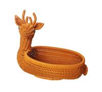 Cesto di frutta Cesto di pane a forma di animale in imitazione rattan per