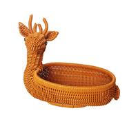 Cesto di frutta Cesto di pane a forma di animale in rattan imitazione per la