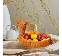 Cesto di frutta Cesto di pane a forma di animale in rattan imitazione per la