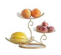 Cesto di frutta Creativo di lusso oro ferro arte tre livelli ciotola di frutta a 3 livelli decorazioni for la casa tavolino scarico acqua cesto di frutta in metallo decorazione del soggiorno