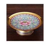 Cesto di frutta e verdura da banco Ciotola Squisito Vassoio di frutta alto dipinto Lotus Pattern Vassoio di frutta Grande Capacità Vassoio da dessert Decorazioni per la casa Centrotavola