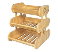 Cesto di frutta impilabile per bancone della cucina, ciotola portatile per frutta con manico, supporto a 3 ripiani per pane, verdura, snack, deserto, adatto per casa, feste e cerimonie nuziali, in