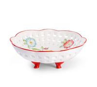 Cesto di Frutta in Ceramica, Grande Ciotola per Frutta da 25cm, Cesto Portaoggetti da Cucina, Porta Frutta e Verdura, Centrotavola Decorativo per il Bancone della Cucina o il Tavolo da Pranzo