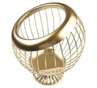 Cesto di frutta in metallo per capsule di caffè, organizer da cucina in ferro antiruggine per cialde, snack, pane, frutta, 20 cm x 23 cm (7,87 x 9,06), oro/nero/caffè/bianco (caffè)