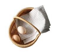 Cesto di frutta intrecciato, cesto di pane - Organizzatore della dispensa | IMitation Rattan Bread Serving Towls di stoccaggio Decorazione con maniglie per l'organizzazione del contatore di cocci