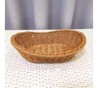 Cesto di frutta intrecciato in rattan, cestino da portata ovale fatto a mano, cestino da cucina da tavolo L 28 x 19 x 9,5