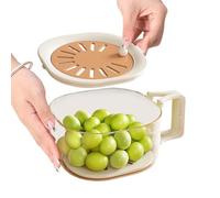 Cesto di lavaggio vegetale | 2 in 1 multifunzione con manico pieghevole e coperchio per casa, colini e scolapiatti da cucina, per preparare insalata picnic campeggio snack frigorifero