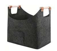 Cesto di legna pieghevole - TOTE Porta del log portatile | Robusto borsa stoccaggio in legno interno, cestino multifunzionale per il trasporto soggiorno, arredamento della cabina, campeggio esterno e