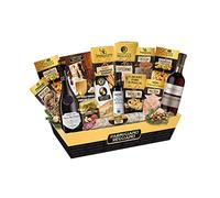 Cesto di Natale | Regalo Natalizio | Gran Emilia | Selezione Prodotti Emiliani Gourmet | 15 Pezzi | Ricettario Consorzio Parmigiano Reggiano | Sangiovese IGT | Sale Rosa Himalaya