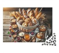 Cesto di Pane Puzzle 1000 Pezzi Carta per Adulti Colazione Cibo Gioco di Puzzle 1000 Pezzi Relax Decorazione Casa Regalo 52x38cm/1000pcs