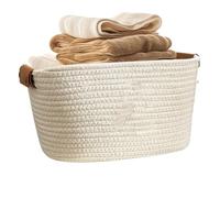 Cesto Di Rugiada - Coperta Intrecciata Cesto Di Immagazzinaggio,Contenitore Organizzatore Con Maniglie Per La Casa Bagno Lavanderia Camera dei Bambini