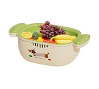 Cesto di scarico a doppio strato - Set di colata da cucina con colino a ciotola | Set di colero e ciotola | Cesto di miscelazione per la pulizia del salvamento spaziale per la pasta cotta VEGGIE VEGGI