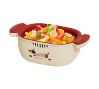 Cesto di scarico a doppio strato - Set di colata da cucina con colino a ciotola | Set di colero e ciotola | Cesto di miscelazione per la pulizia del salvamento spaziale per la pasta cotta VEGGIE VEGGI