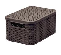 Cesto di stoccaggio stile rattan 4 colori Curver S e M con coperchio
