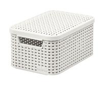 Cesto di stoccaggio stile rattan 4 colori Curver S e M con coperchio