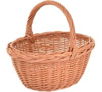 Aqbau Cestino in vimini con manico, 32 x 14 x 27 cm, intrecciato, cestino per il pane e regalo vuoto, per Pasqua, fiori, regali, uova, funghi e bambini