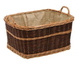 Cesto di vimini Dehner con iuta, circa 60 x 47 x 31 cm, salice, testa di moro