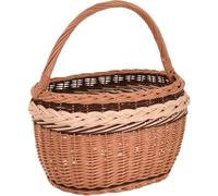 Cesto Di Vimini Intrecciato Con Manico 42Cm Tricolore Grande E Leggero