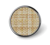 Cesto di vimini tessitura beige spilla rotonda per uomo donna moda distintivo collare pin vestito giacca zaino accessori