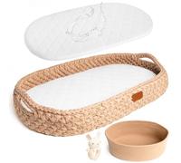 Cesto fasciatoio 100% fatto a mano all'uncinetto, con morbido fasciatoio e copertura impermeabile, in cotone, per fasciatoio, per comò