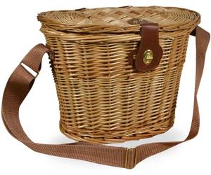 Cesto Funghi Vimini Ovale Con Coperchio E Tracolla 34X25 H26 Cm Oliver