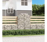 Cesto Gabbione ad Arco 100x50x140/160 cm Ferro Zincato, Decorative Garden Barrier, Windbreak & Sound Absorbing, Heavy Duty Galvanized Steel Wire Mesh Basket for Rocks, Patio & Outdoor Decor