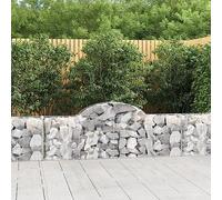 Cesto Gabbione ad Arco 200x30x60/80 cm Ferro Zincato, Decorative Garden Barrier, Windproof & Sound Absorbing, Heavy Duty Galvanized Steel, Rock Filled Landscape Edging for Patio Yard Outdoor