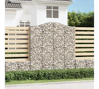 Cesto Gabbione ad Arco 200x50x220/240 cm Ferro Zincato, Decorative Garden Barrier, Windbreak & Soundproof, Heavy Duty Galvanized Steel, Stone Filled Retaining Wall for Patio Yard Outdoor