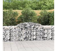 Cesto Gabbione ad Arco 300x50x80/100 cm Ferro Zincato, Decorative Garden Barrier, Windproof & Sound Absorbing, Heavy Duty Galvanized Steel Wire Mesh Basket for Landscaping, Patio, Yard