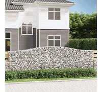 Cesto Gabbione ad Arco 400x50x120/140 cm Ferro Zincato - Decorative Garden Barrier with Stone Filling, Windproof & Sound Absorbing, Heavy Duty Galvanized Steel Mesh for Patio Yard Outdoor Decor