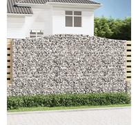 Cesto Gabbione ad Arco 400x50x220/240 cm Ferro Zincato, Decorative Garden Barrier with Stone Filler, Windproof & Sound Absorbing, Heavy Duty Galvanized Steel Mesh Cage for Patio, Yard, Outdoor Decor
