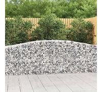 Cesto Gabbione ad Arco 400x50x80/100 cm Ferro Zincato, Decorative Garden Barrier, Windbreak & Sound Absorbing, Heavy Duty Galvanized Steel Mesh Basket for Landscaping, Patio & Yard Decor