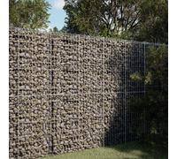 vidaXL Cesto Gabbione con Copertura 100x100x200 cm in Ferro Zincato, Muro di gabbione, Muro di Sostegno a gabbione, Recinzione di gabbione, gabbione