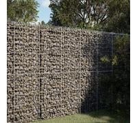 vidaXL Cesto Gabbione con Copertura 100x50x200 cm in Ferro Zincato, Muro di gabbione, Muro di Sostegno a gabbione, Recinzione di gabbione, gabbione