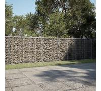 Cesto Gabbione con Copertura 1200x50x100 cm in Ferro Zincato, Gabion Cage for Landscaping, Outdoor Decoration, Retaining Wall, Rust-Resistant Metal Mesh Basket with Spacer Hooks, Easy Assembly