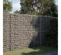 Cesto Gabbione con Copertura 200x100x200 cm in Ferro Zincato, Gabion Cage for Landscaping, Outdoor Decoration, Rust-Resistant Metal Wire Mesh, Easy Assembly Without Tools, Heavy Duty Garden Structure