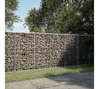 Cesto Gabbione con Copertura 200x50x100 cm in Ferro Zincato, Gabion Cage for Garden Landscaping, Outdoor Decoration, Sturdy Rust-Proof Metal Mesh Basket with Spacer Hooks, Easy No Tools Needed
