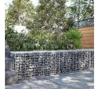 Cesto Gabbione con Copertura 200x50x50 cm Ferro Zincato, Gabion Cage for Landscaping, Outdoor Decoration, Rock Wall, Rustproof Metal Mesh Basket with Spacer Hooks, Easy Assembly Without Tools
