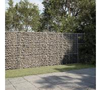 Cesto Gabbione con Copertura 300x50x150 cm in Ferro Zincato, Gabion Basket with Cover for Outdoor Landscaping, Rust-Resistant Metal Cage, Easy Assembly No Tools Needed, Decorative Garden Fence Wall