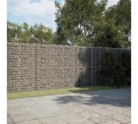Cesto Gabbione con Copertura 750x100x200 cm in Ferro Zincato, Heavy Duty Gabion Cage for Landscaping, Rustproof Outdoor Decoration, Easy Assembly No Tools Needed, Silver Wire Mesh Basket for Garden