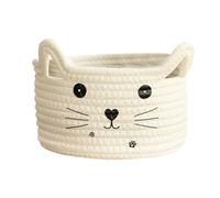 Cesto gatto di alghe - organizzatore giocattolo intrecciato a mano, contenitore con corda di juta | 8.26*4.72 in cestino di stoccaggio rustico, cestino decorativo ecologico, scaffale di ingresso del'