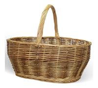Cesto grande Agata in vimini con manico intrecciato bicolore 65 x 34 x h 52 cm