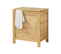 Cesto in bambù per Bucato con Sacco Portabiancheria in Tessuto Rimovibile con Capienza 65 Litri - Beige