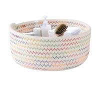 Cesto in Corda di Cotone, Cestino in Corda, Cestino Organizer da Tavolo Rotondo in Tessuto | Intrecciato In Corda Di Cotone Cestino In Corda Di Cotone Cesto Portaoggetticestino decorativo per organize